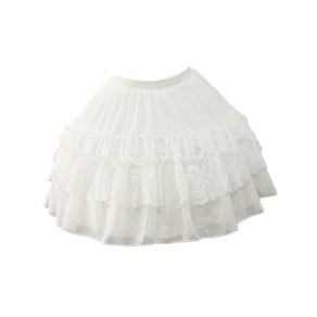 여성 2 hoops Petticoat 치마 꽃 레이스 패치 워크 러버 로리타 홈