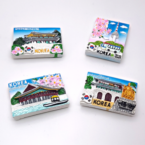 한국민예사 한국 기념품 관광지 마블 자석 4조 세트 마그넷 외국인 선물 korean souvenir ref magnet