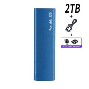 1TB 휴대용 고속 모바일 솔리드 스테이트 드라이브 500GB SSD 하드 외장 스지 노트북 mac 2023 새로운 기, 10 Blue 2TB, 한개옵션1