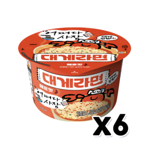 어쩌다사장 대게라면 매운맛 큰컵 큰사발 105g x 6개