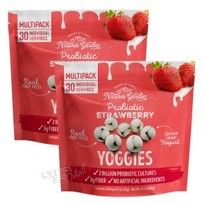 [1+1]네이쳐스가든 프로바이오틱 스트로베리 요거트 20gx30팩 NATURE'S GARDEN PROBIOTIC STRAWBERRY YOGURT, 600g, 2개