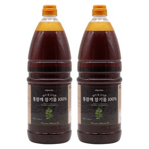 [이장네] 향이 참 고소한 대용량 업소용 통참깨 참기름 100%_1.8L, 2개, 1.8L