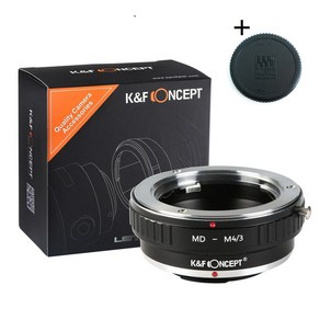 K&F Concept MD-M4/3 렌즈 변환링 어댑터 / 미놀타 MD 렌즈 - M43 바디 / 뒤캡포함 Minolta MD lens on M4/3 adapte +cap, 1개