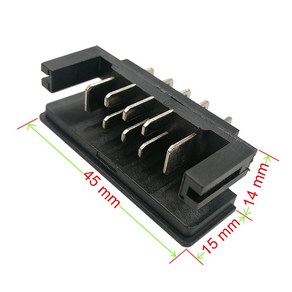 교환부품 Dawalt 14.4V 18V 충전기 USB 어댑터 단자 브래킷 DCB118 커넥터 블랙 PCB 리튬 이온 배터리 8x1cm 디월트용 터미널 브라킷 보쉬 홀더 밧데리 오토, 1개