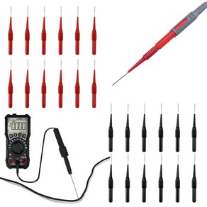 멀티 미터 테스트 바늘 전기 프로브 자동차 정비 테스트 프로브 절연 피어싱 바늘 테스터리드선 프로브 도구 24개 (레드 12개 블랙 12개 ), 1개