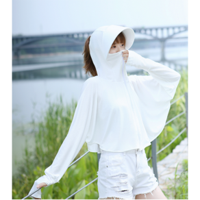 YAP 자외선 차단 UV차단 후드집업 여름 시원한 집업 여성용 아이스 점퍼, 흰색