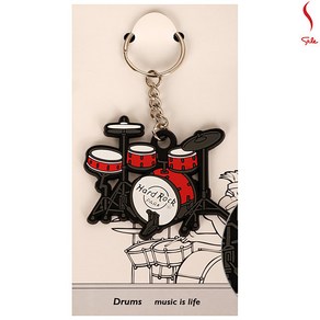 드럼 악기 열쇠고리 KeyChain Dum 키링, 레드, 1개