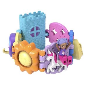 Polly Pocket Bracelet Treasures 스냅-토게더 섹션과 마이크로 인형이 있는 웨어러블 만 4세 이상 아동용 선물