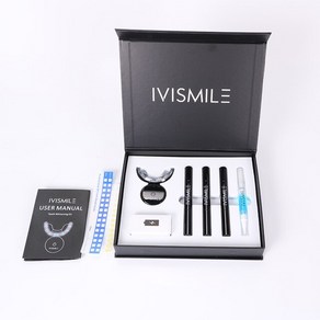 IVISMILE 무선 치아 미백 키트 치과 치아 표백 젤 키트 Led 빛 Desensitization 젤 치아 Whitene 젤 35CP, 블랙, 1개