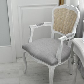 [꼬떼따블] 마벨 팔걸이 의자 - White Rattan back, 1개, 화이트