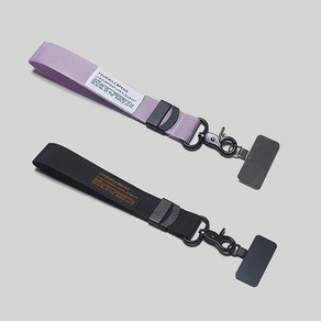 포마일 여행용 휴대폰 손목 스트랩, 1세트, 블랙+라이트퍼플