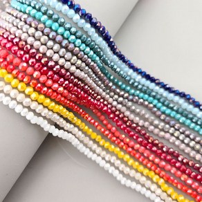 비즈톡 [CR-36-00]크리스탈론델컷 3mm(3.7x3mm) 단색유광펄 불투명유광펄 14colo