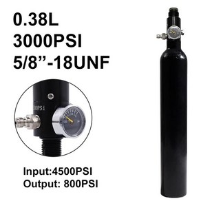 레귤레이터 TUXING 알루미늄 실린더 고압 탱크 HPA 밸브 필 스테이션 4500Psi 300Ba 0.38L 23ci 5/8 인치-18UNF, [01] Output 800psi, 1개