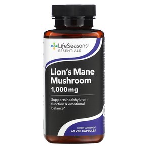 LifeSeasons 노루궁뎅이버섯 500mg 60 베지캡슐, 1개, 60정