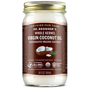 D. Bonne's - 버진 코코넛 오일 (전체 알갱이 414ml(14oz) 요리 베이킹 헤어 & 바디용 오일 정제되지 않은 신선한 프레스 풍부하고 견과류 맛 공정, 1개, 414ml