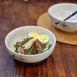 백자 도라지 면기 라면 국수 비빔밥그릇, 소면기, 1개