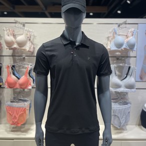 [ FILA 언더웨어] NC터미널점 ##시원하고 편한스타일## 남성 폴리 스트라이프 원마일 카라 반팔 티셔츠 FI4MTG2602MBLK