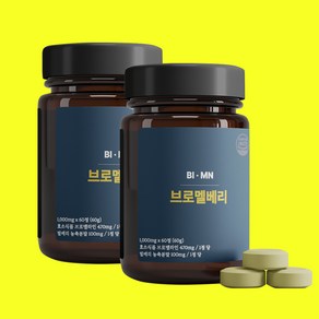 비문앤 브로멜라인 600mg 아이 빌베리, 2개, 60정