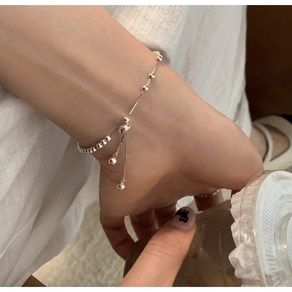 [925 Silve] 델리아 실버 구슬 스트링 팔찌 은볼 비즈 주얼리