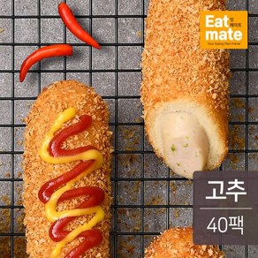 [랭킹닭컴] 잇메이트 닭가슴살 크리스피 핫도그 고추 100gx40팩, 100g, 40개