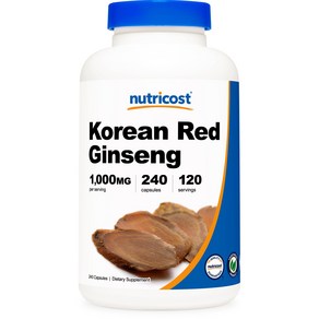 뉴트리코스트 코리안 레드 진셍 1000mg 캡슐 글루텐 프리, 240정, 1개