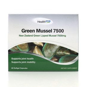 헬스업 초록입홍합오일 7500 HealthUp Geen Mussel7500, 60정, 1개