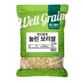 웰그레인 부드럽게 눌린 보리쌀 압맥, 1.8kg, 1개