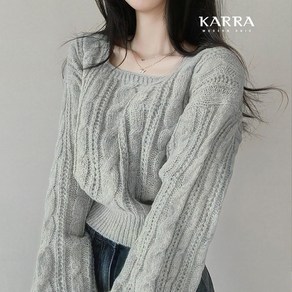 카라 KARRA 스퀘어여리핏케이블니트 A3W0009