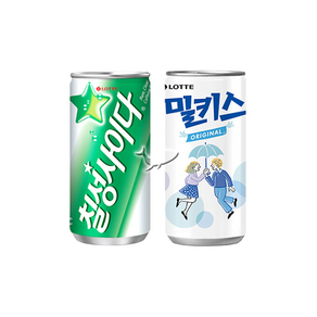 탄산캔음료 2종 밀키스5+칠성사이다5 총10캔, 10개, 190ml