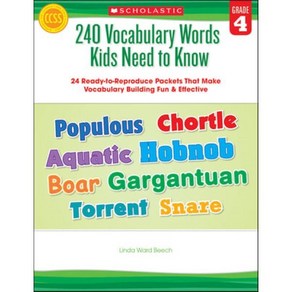 240 Vocabulay Wods Kids Need to Know: Gade 4: 24 Ready-To-Repoduce Packets Inside! ..., Scholastic Teaching Resouces