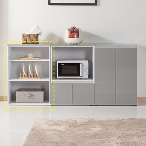 주방 사무실 탕비실용 낮은 오픈 선반장 600 정리 부엌 대 조리대 그릇장, 화이트