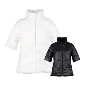 보스케 여성 겨울 골프웨어 골프 뽀글이 양털 반팔 패딩 점퍼, LB4W822W 블랙, XL[100], 1개