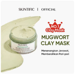 SKINTIFIC Mugwot Mask Acne Clay Mask 55g 여드름용 클레이 마스크, 1개, 1개입