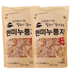 엄마사랑 황동판에 구운 쌀눈이 살아있는 현미누룽지 500g, 2개