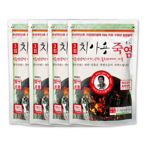 개암죽염 3회 구운 치아용 죽염, 250g, 4개