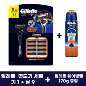 질레트 프로글라이드 면도기 세트 (면도기1+면도날9) + 질레트쉐이빙젤 170g 증정, 1개