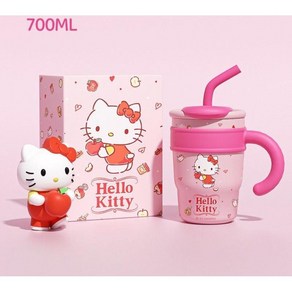 못생긴 물고기 보온병 워터 컵 2024 새로운 여성 귀여운 Sanrio 높게 보이는 사무실 빅맥 밀짚