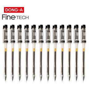동아 파인테크 볼펜 0.25/0.3/0.4/0.5mm 1타 12자루 필기펜 학생볼펜 사무용볼펜, 3개, 0.5mm_검정(12개)