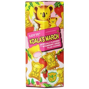 Lotte Koala's Mach Cookie with Stawbey Ceam 1.45 Oz (Pack of 로테 코알라 3월 쿠키 딸기 크림 1.45온스 (12팩