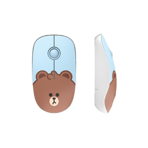 라인프렌즈 무소음 무선마우스, RMS-LF-MINI-BR, 미니 브라운