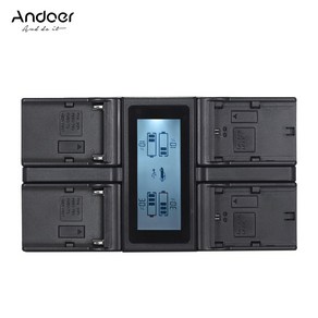 Andoe 1 드래그 4 LP-E6 + NP-F970 충전기 LCD 100V-240V 미국 규제, LP-E6 NP-F970 미국, 1개