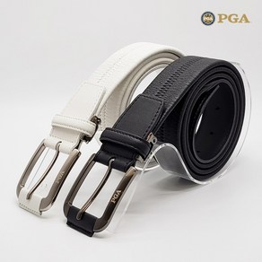 PGA 통가죽 스트레치 캐주얼 골프 벨트 PGA006, 길이 110cm x 폭 3.5cm, 블랙, 1개