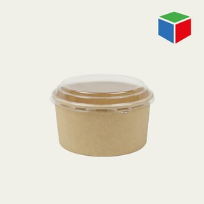 종이용기 KR-1532 (원형/크라프트/PET뚜껑)-1000ml 50개