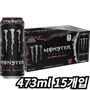 Monster Energy 울트라 블랙 무설탕 에너지 드링크 15개 팩