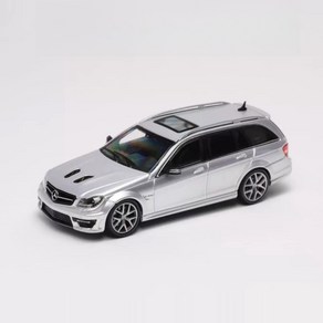 KingModel 1:64 C63 W204 왜건 합금 자동차 모델 월 선적, 03 C63 Silve, 1개