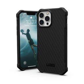 URBAN ARMOR GEAR UAG 아이폰 13 프로 맥스 케이스 6.7인치 에센셜 아머 블랙 견고하고 튼튼한 충격 방지 낙하 항균 보호 커버