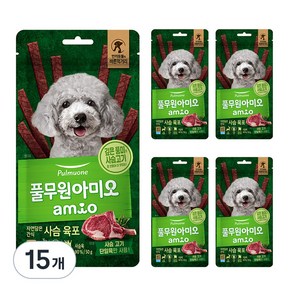 아미오 자연담은 강아지 간식, 사슴고기, 50g, 15개