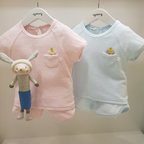 아가방 60% 여름 베이비페어 보들보들 테리소재 부드러움 반소매 상하세트! 가볍게 실내복처럼 외출복으로 가벼운 유아 상하복! 은은한 깔끔 파스텔 매력에 퐁당 신생아 외출복