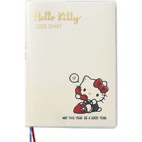 산리오(SANRIO) 헬로키티 2025년 수첩 B6다이어리(블록 타입) 씰 책갈피 첨부