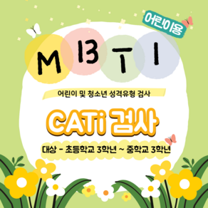 MBTI 정식검사 어린이 및 청소년 성격유형검사 CATi 결과 해석지 5장 + 전문가 학습스타일 상담 15분, 결과 해석지 5장 + 학습유형 스타일 상담 15분